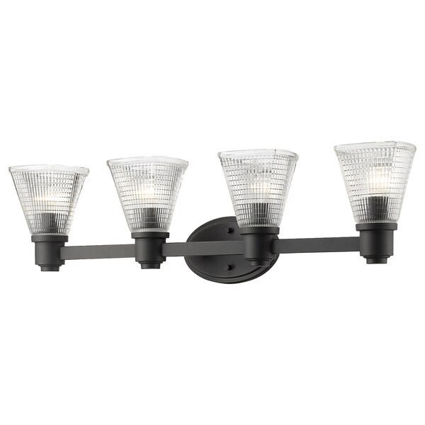Z-Lite Bronze Intrepid 4 Light 32-1/4 Wide Bathroom Vanity Light" 449-4V-BRZ